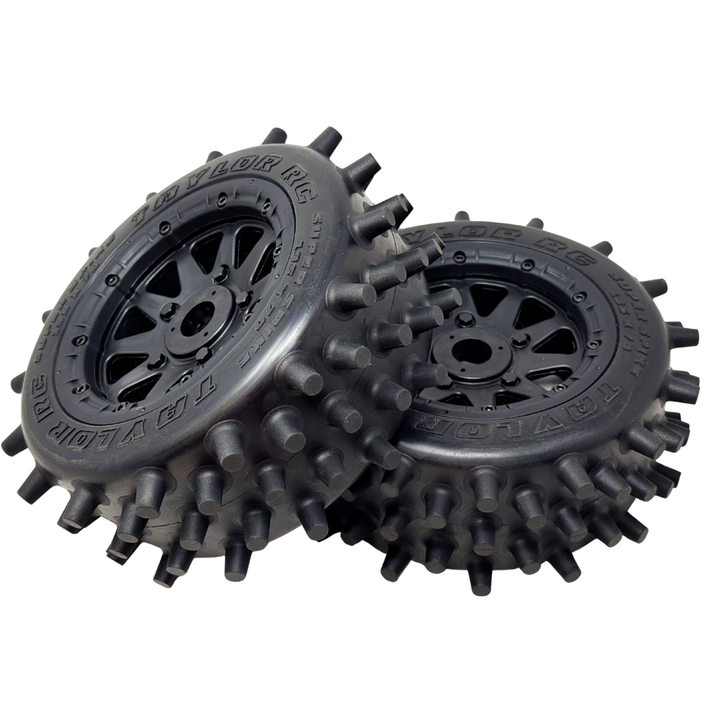 Taylor 195mm Super Spike Wheel Tyres Pre-Mounted 24mm hex (2pcs)