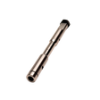 Taylor RC titanium Baja layshaft with black bolt, angled view from the opposite end showing the hollow bore and machined steps