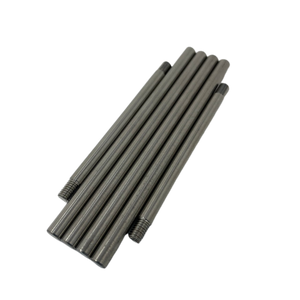 Set of six metal rods on a white background