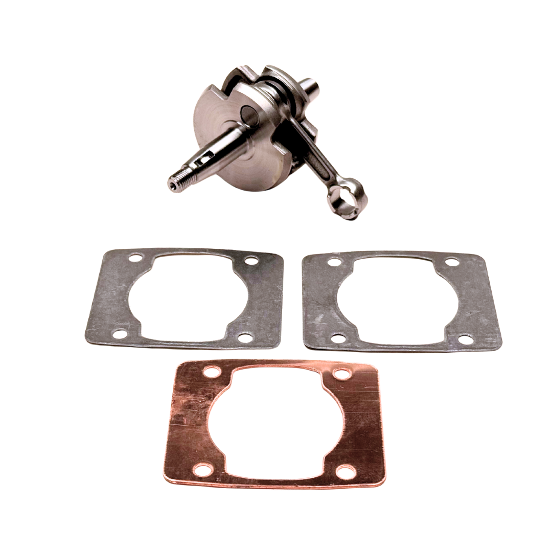 Mechanical component with gaskets on a white background