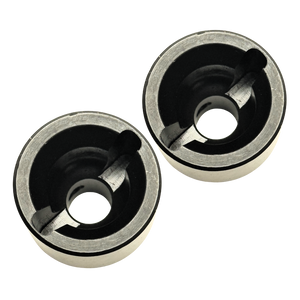 Two circular metal and rubber bushings shown on a plain white background.