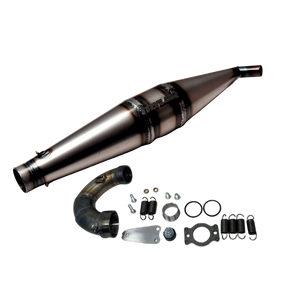 Taylor RC Vesla Big Block side exhaust pipe with manifold, springs, gasket, O-rings, and mounting hardware