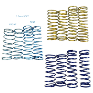 Comparison chart of TZZ titanium shock spring front and rear, 3.5mm soft, 4.0mm mid and 4.0mm hard