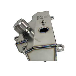 TZZ Racing titanium fuel tank for Kraken VEKTA.5 and KV5TT, angled view showing the filler neck and mounting points