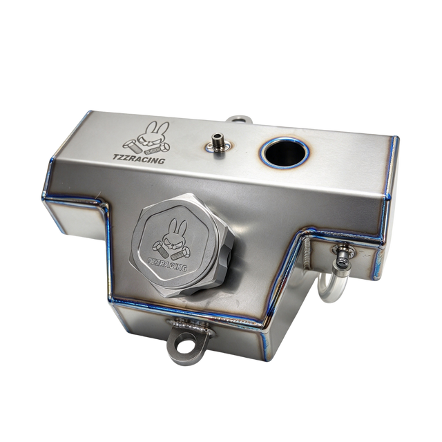 TZZ Racing titanium fuel tank for Kraken VEKTA.5 and KV5TT, top view showing the cap and fittings