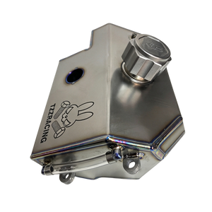 TZZ Racing titanium fuel tank for Losi 5IVE-T, 5IVE-T 2.0, 5IVE-TG 3.0 and TLR 5IVE-B, angled view showing the cap and clear tube