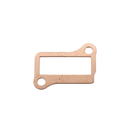 Rectangular gasket with two holes on a white background